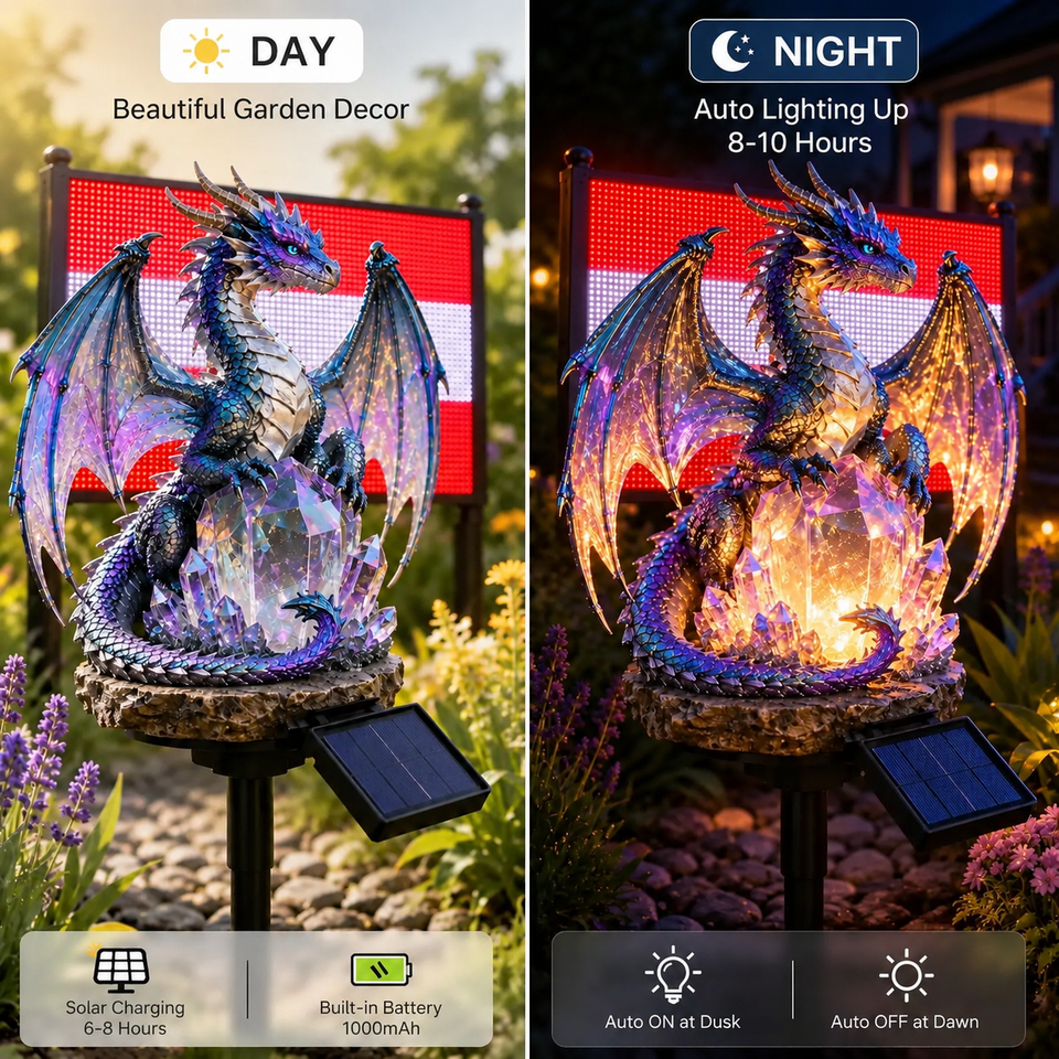 🐉 Amethyst Crystal Dragon✨️Solar Dragon Crystal Garden Light